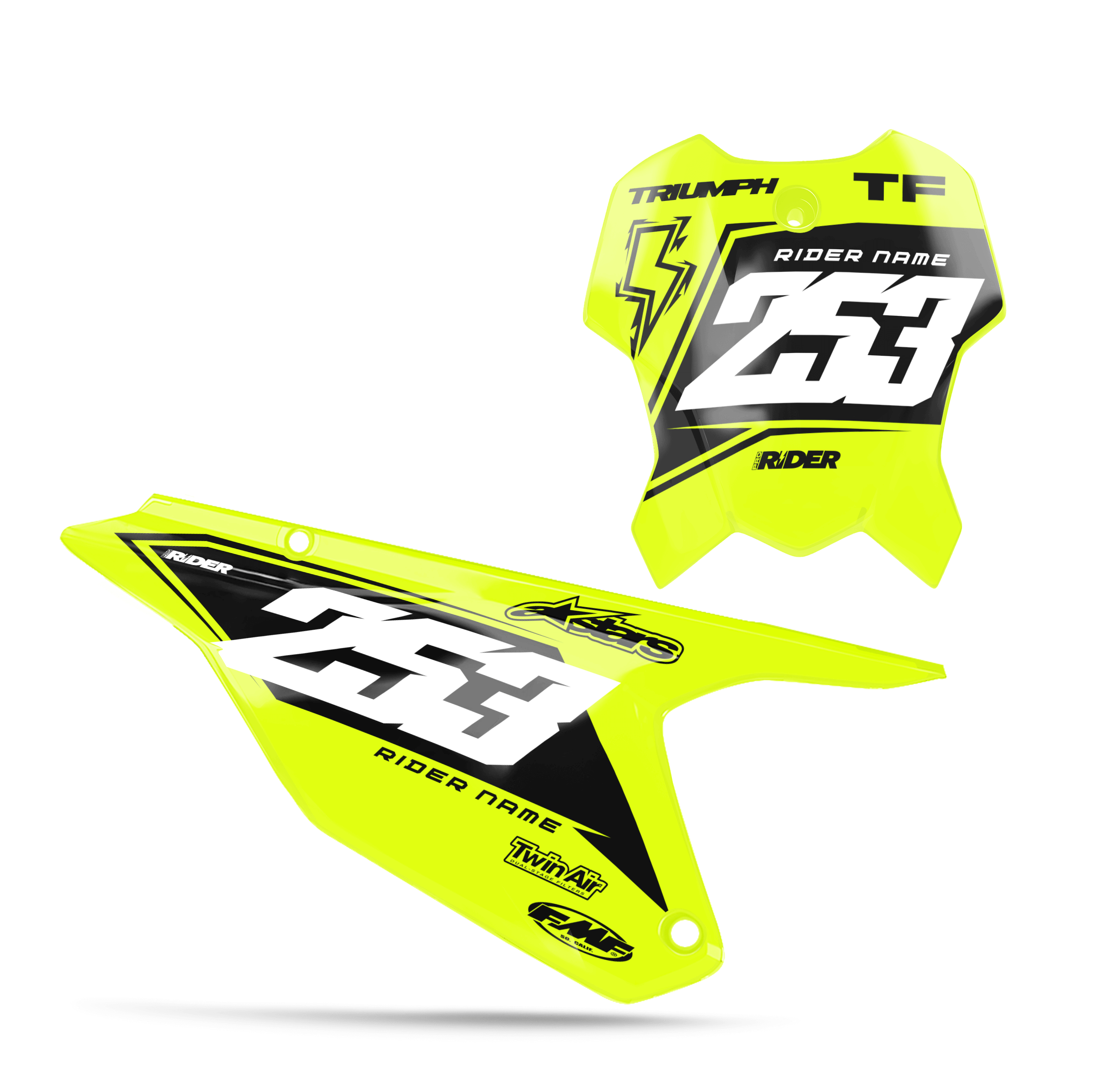 TRIUMPH Custom Number Plates | Vantax Black Yellow