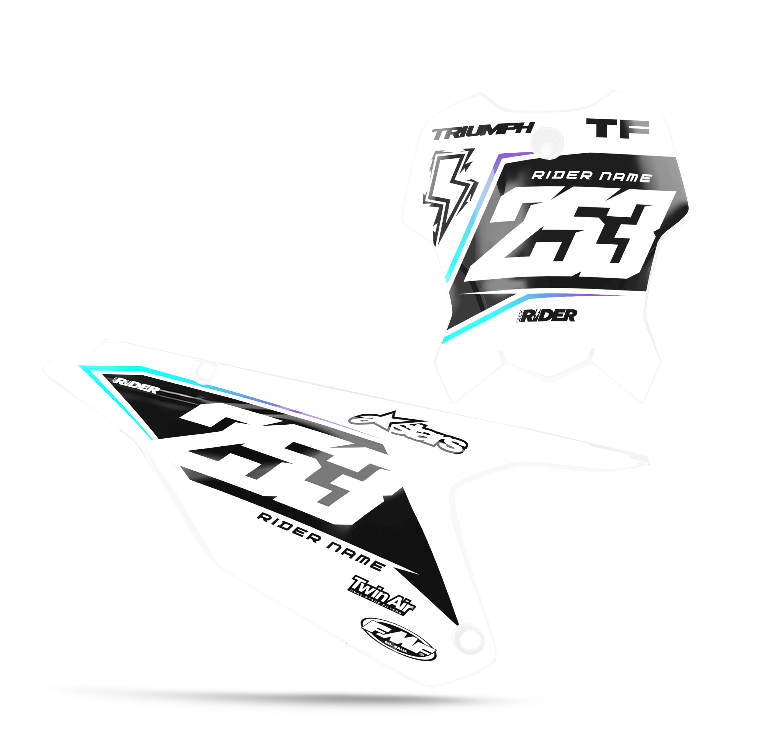 TRIUMPH Custom Number Plates | Vantax Black White