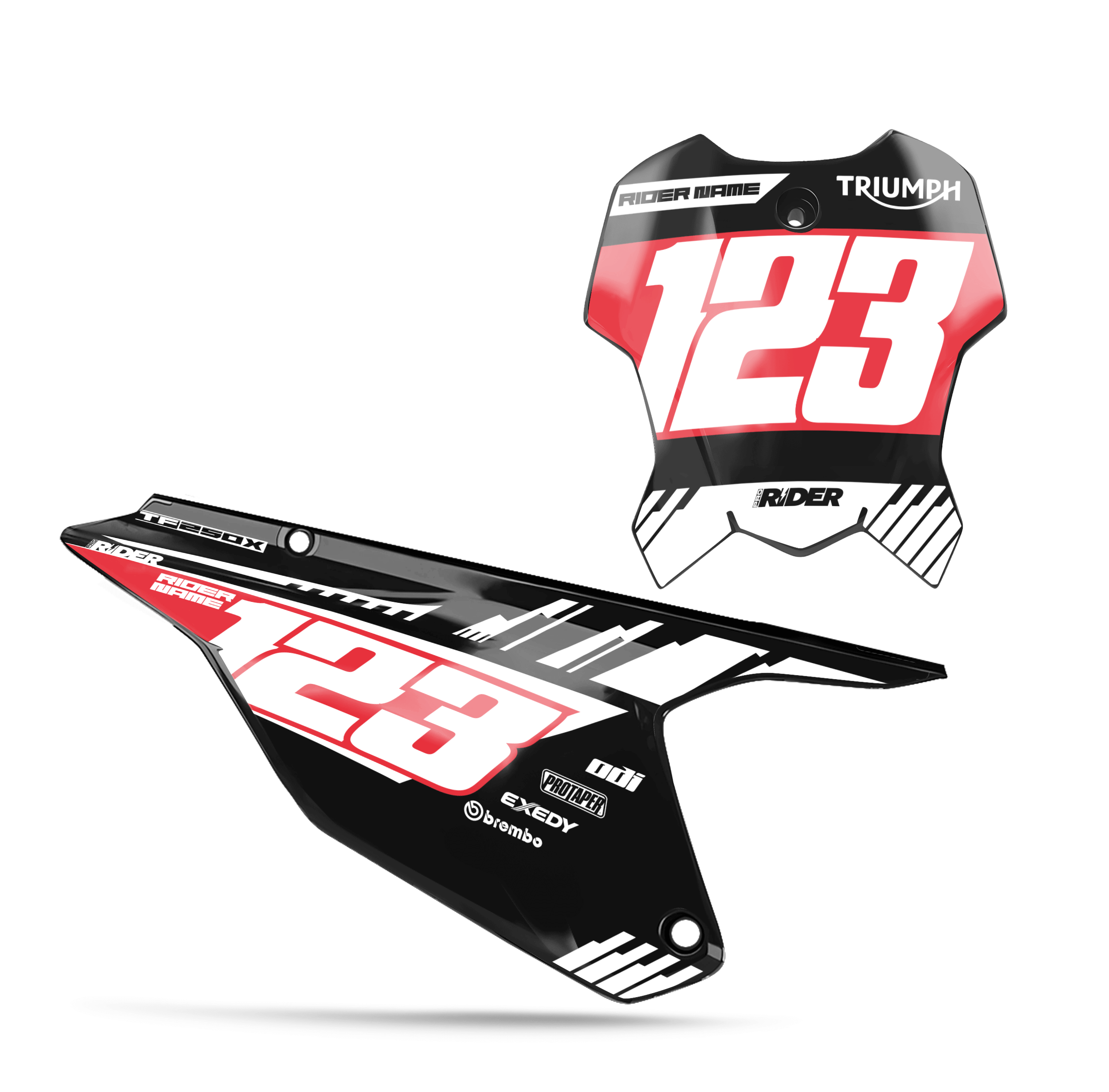 TRIUMPH Custom Number Plates | Maxan Black Red