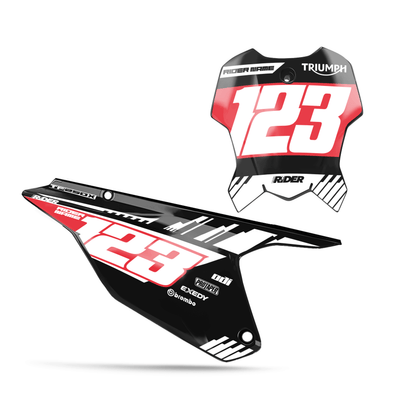 TRIUMPH Custom Number Plates | Maxan Black Red