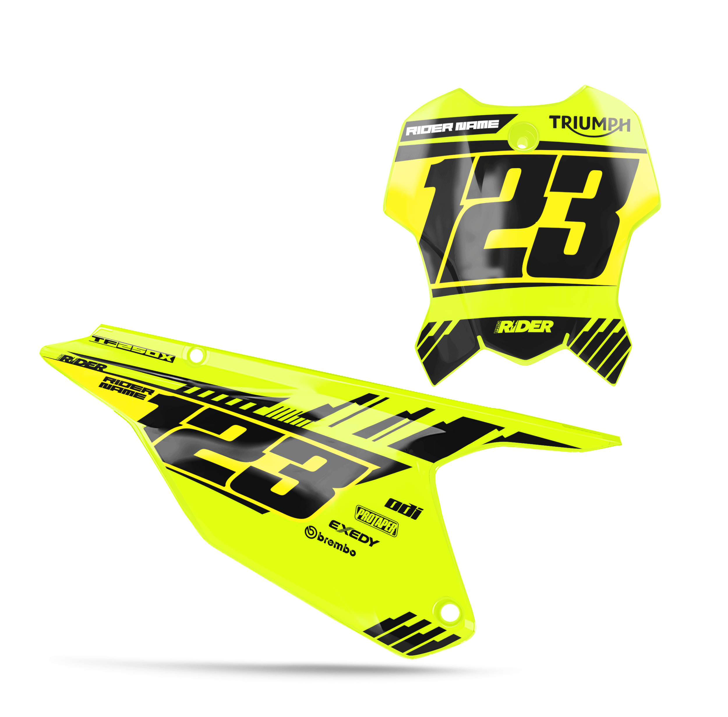 TRIUMPH Custom Number Plates | Maxan Yellow Black