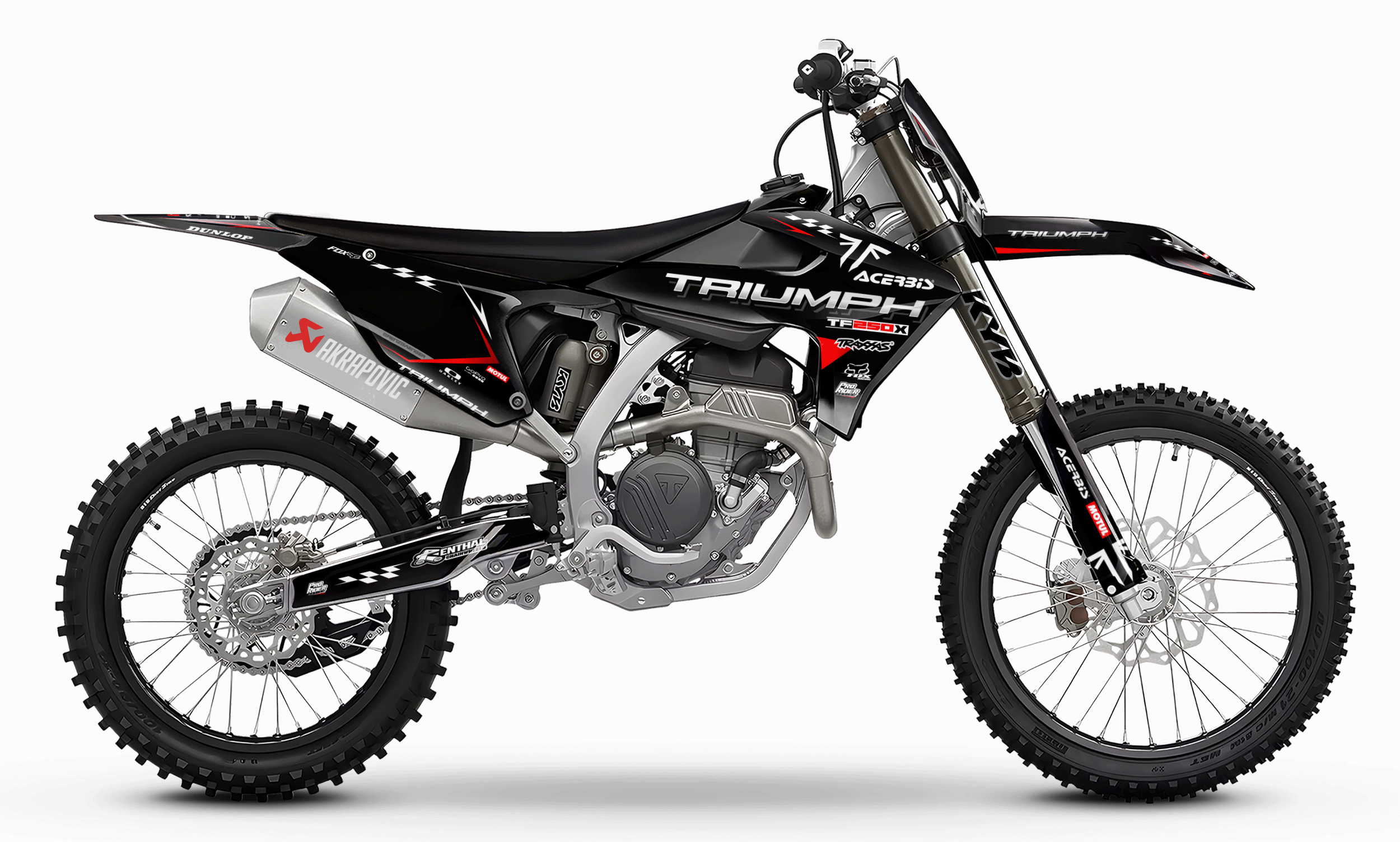 TRIUMPH Full Graphics Kit | Black red lines