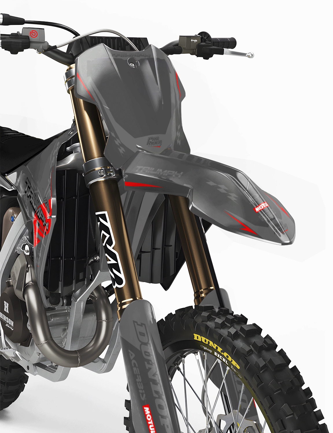 TRIUMPH Full Graphics Kit | Grey red lines