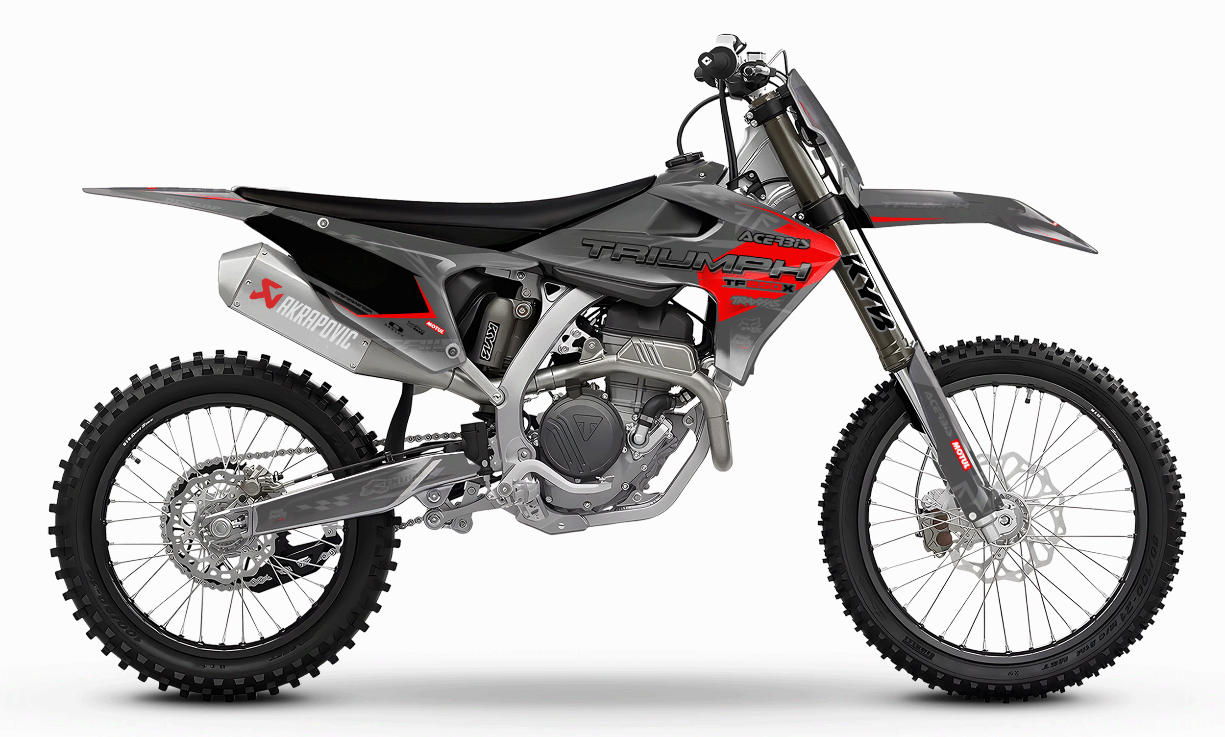 TRIUMPH Full Graphics Kit | Grey red lines