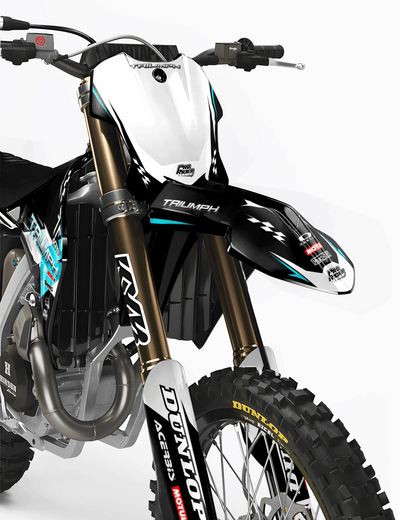 TRIUMPH Full Graphics Kit | Teal white lines