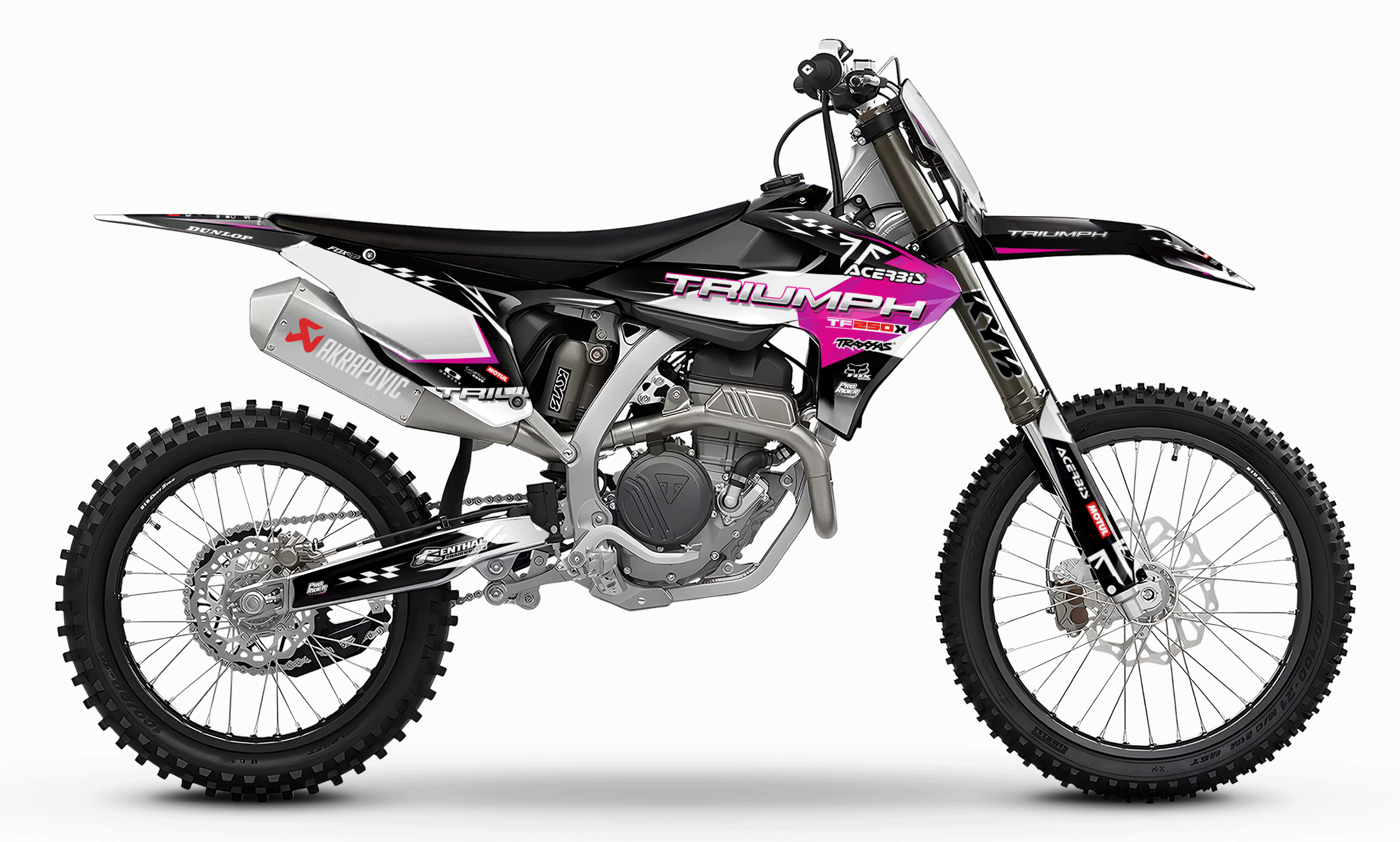 TRIUMPH Full Graphics Kit | Pink white lines