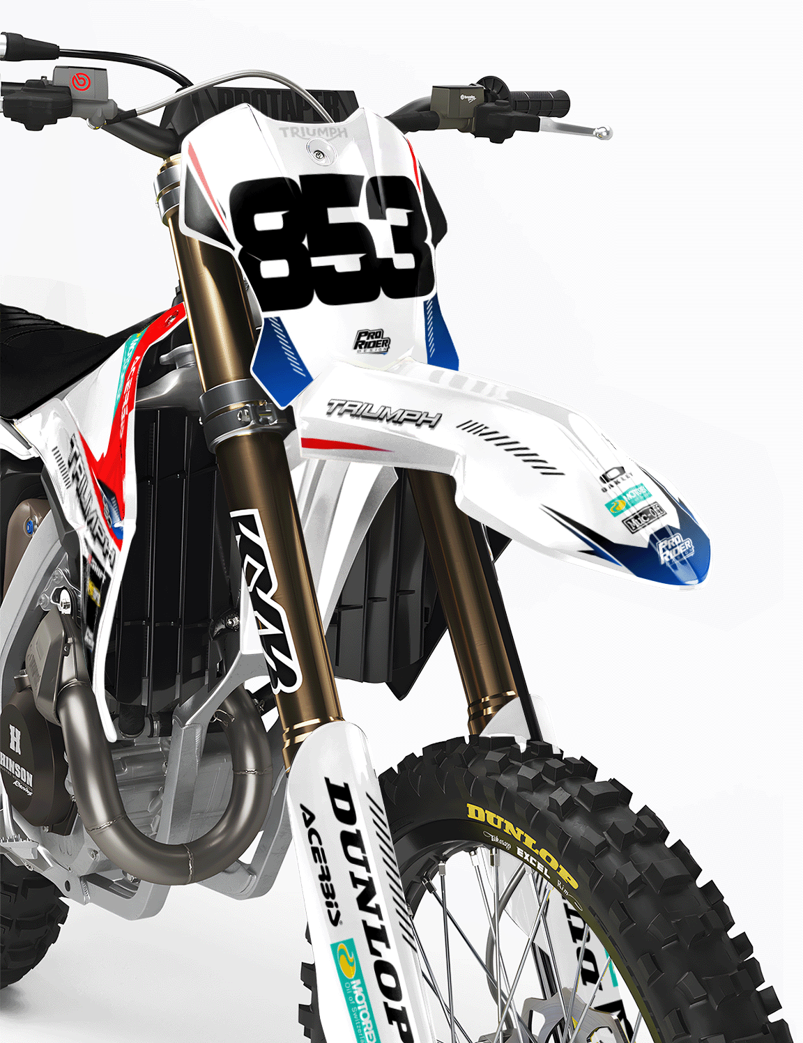 TRIUMPH Full Graphics Kit | Red white lines
