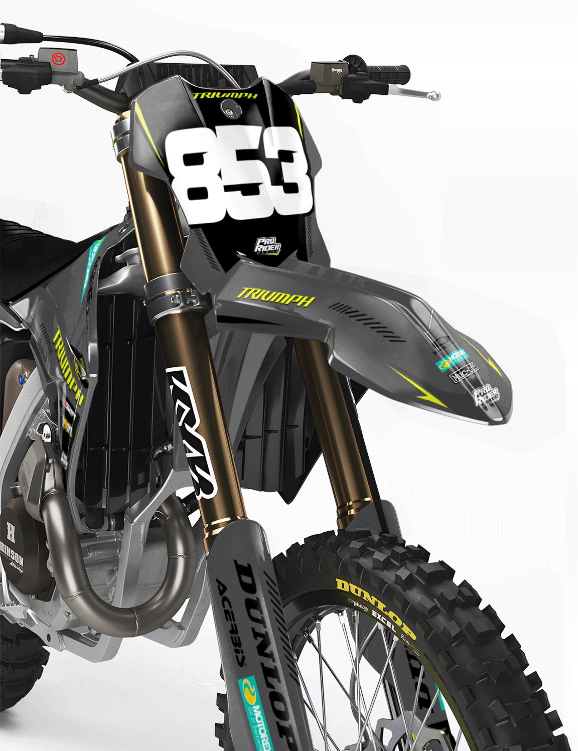 TRIUMPH Full Graphics Kit | Neon grey lines