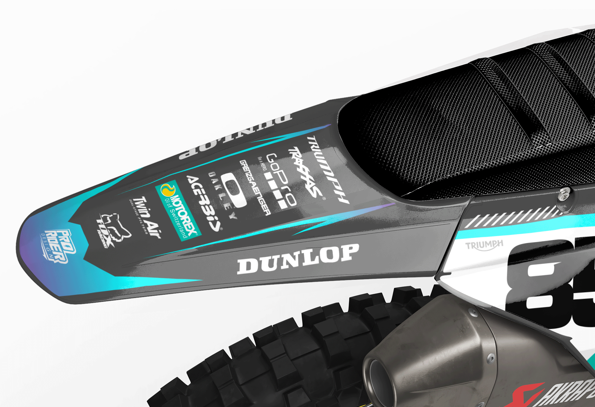 TRIUMPH Full Graphics Kit | Teal gradient lines
