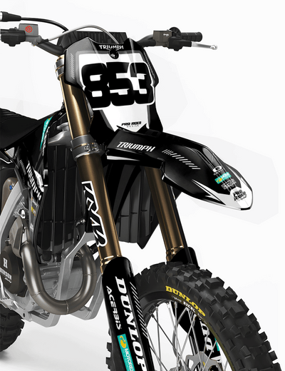 TRIUMPH Full Graphics Kit | Black grey lines