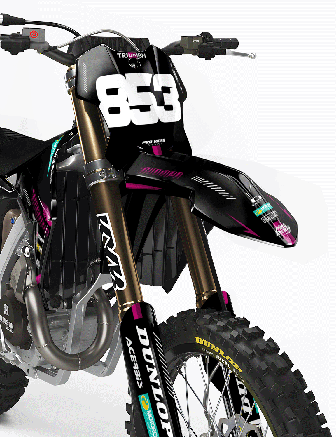TRIUMPH Full Graphics Kit | Black pink lines