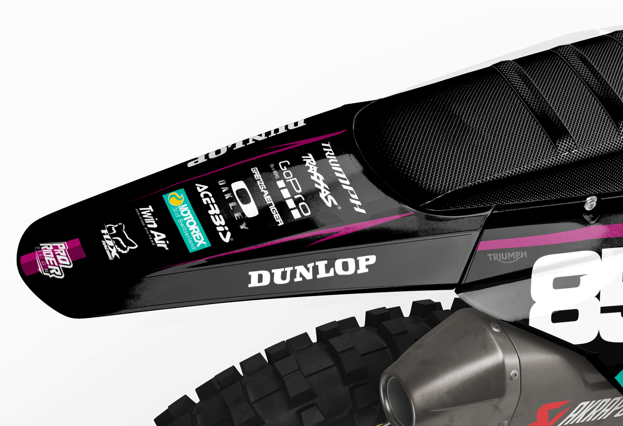 TRIUMPH Full Graphics Kit | Black pink lines