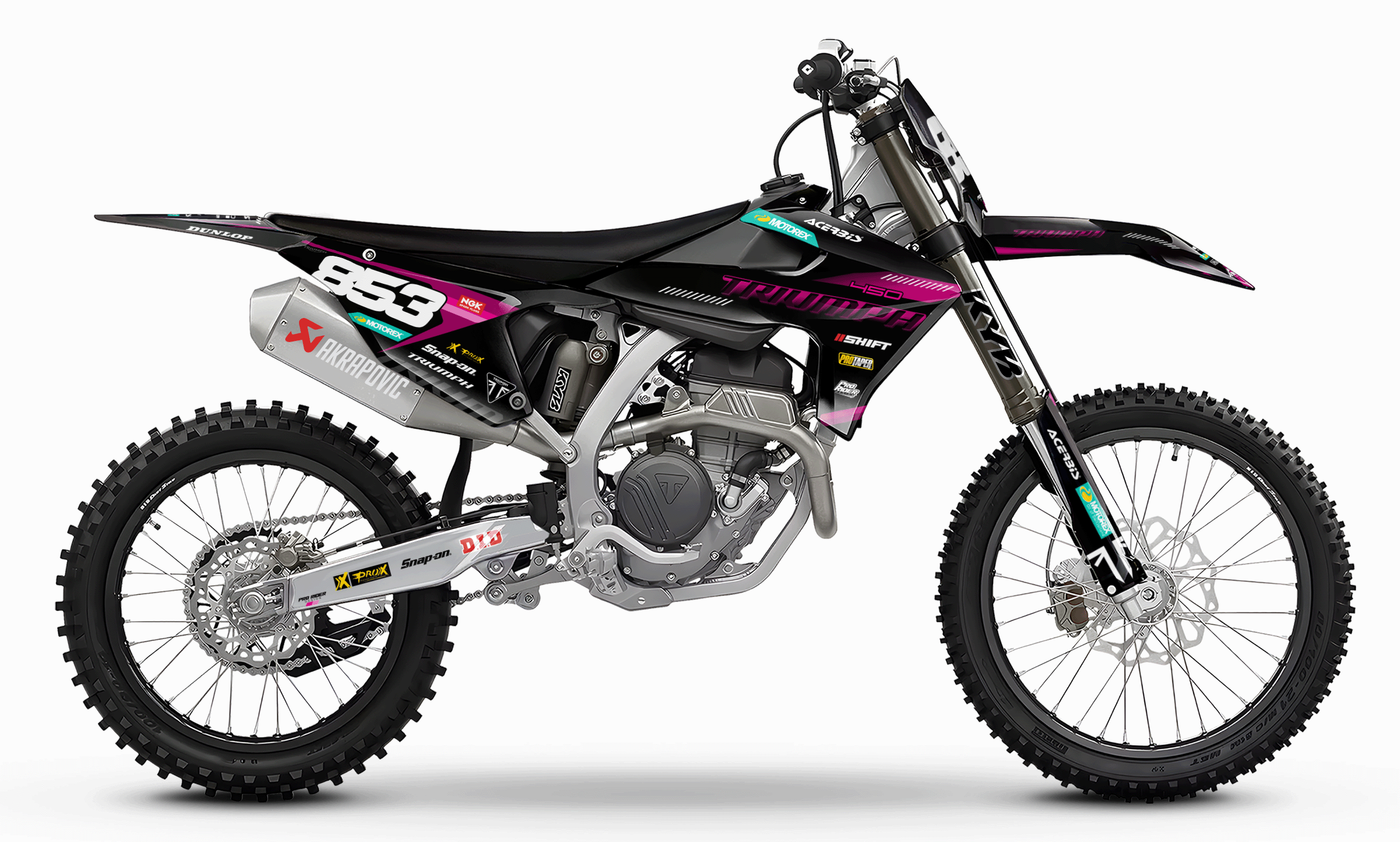 TRIUMPH Full Graphics Kit | Black pink lines
