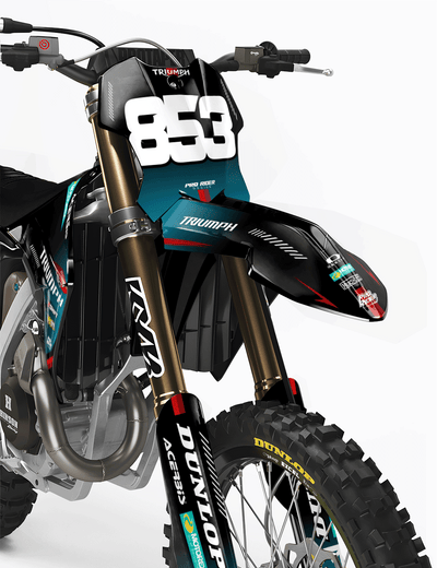 TRIUMPH Full Graphics Kit | Teal red lines