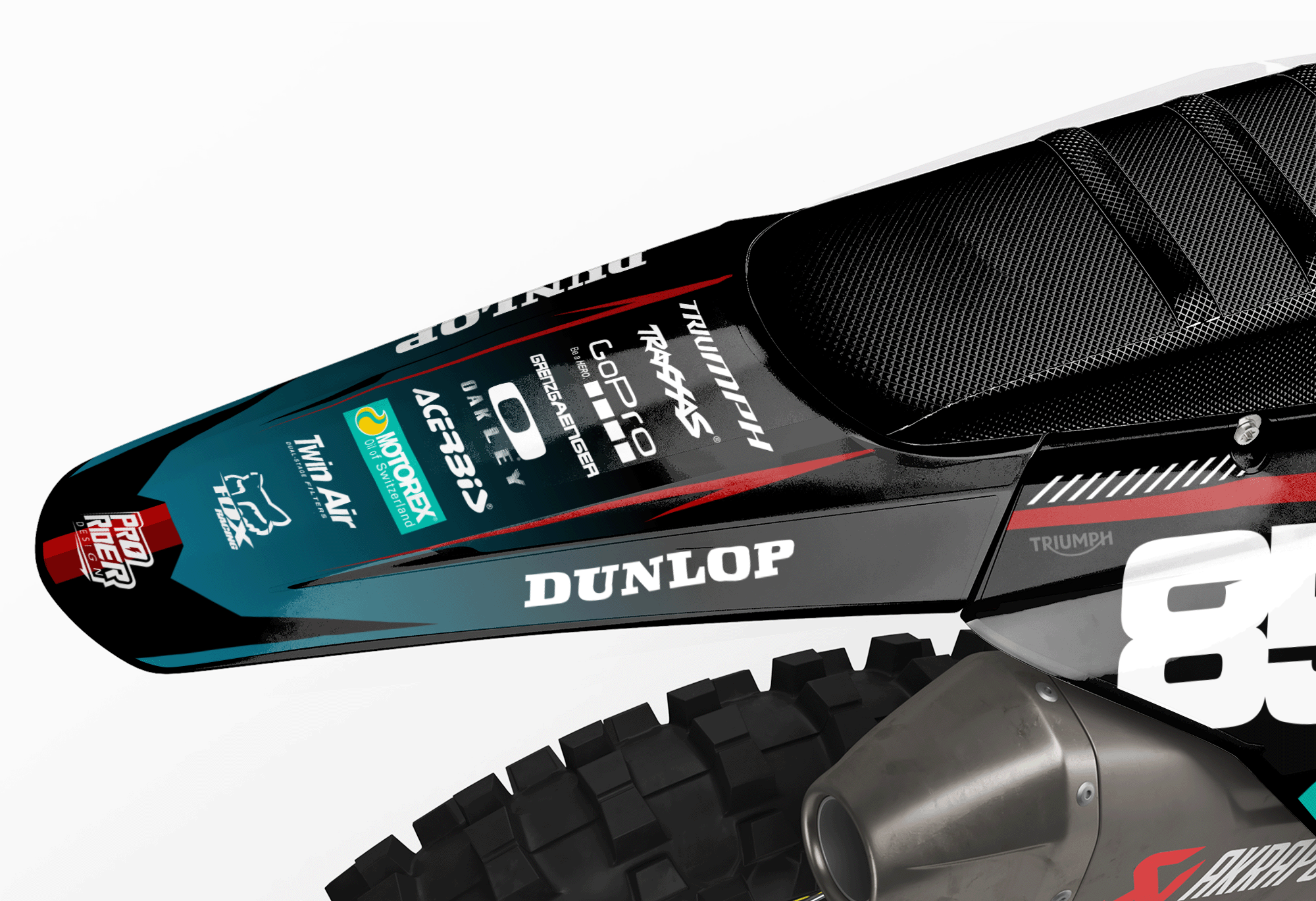 TRIUMPH Full Graphics Kit | Teal red lines