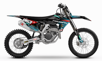 TRIUMPH Full Graphics Kit | Teal red lines