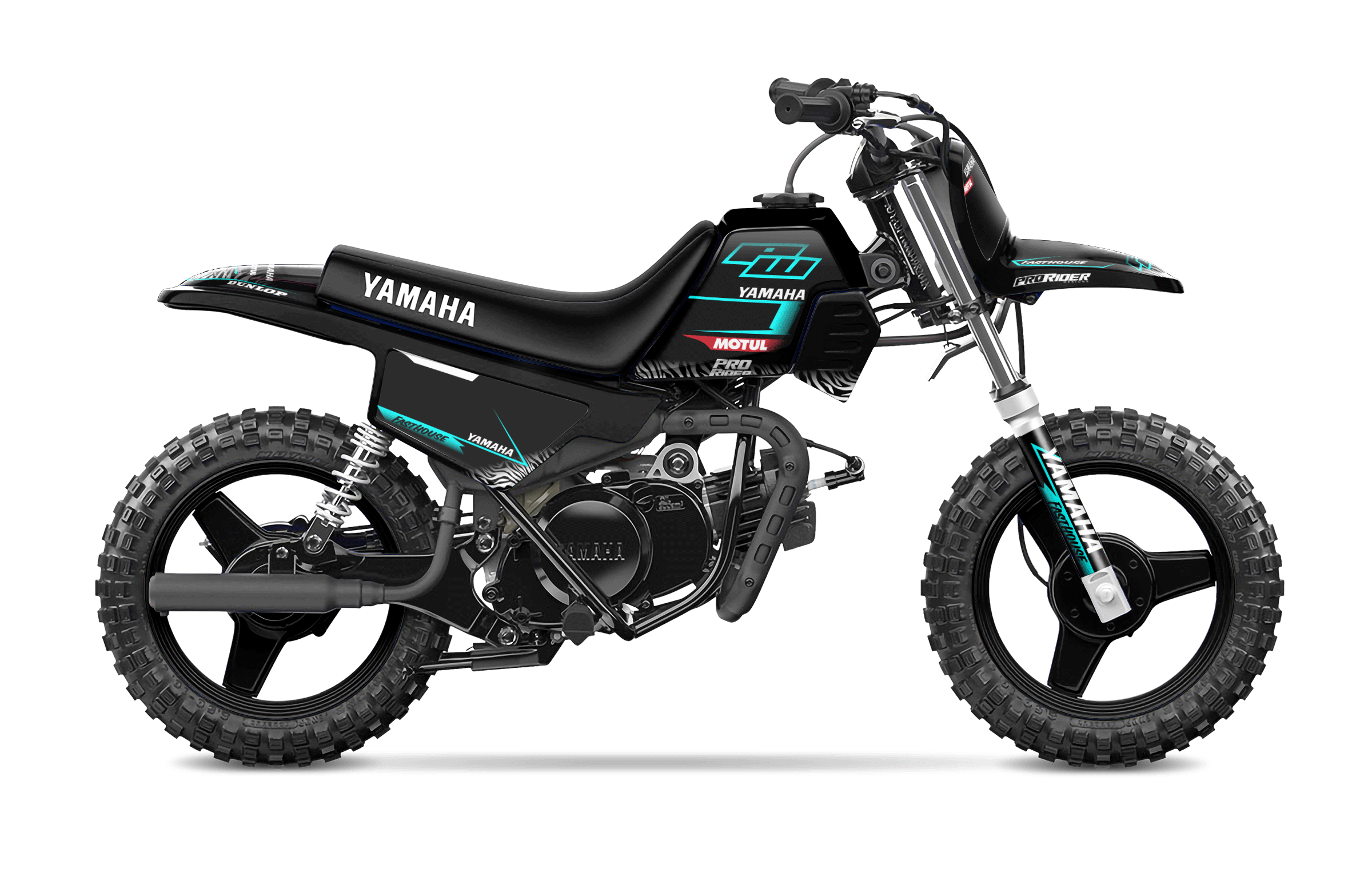 Yamaha Pw-Ttr Full Graphics Kit | Motul Black Teal