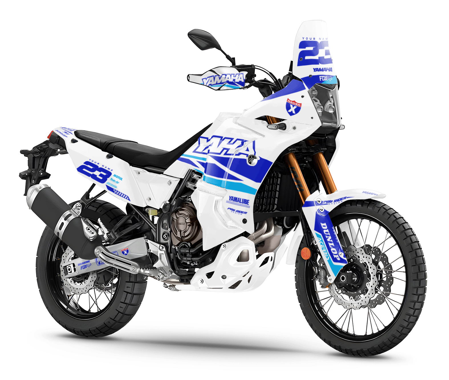 YAMAHA TENERE 700 Full Graphics Kit | Speed Blocks white blue