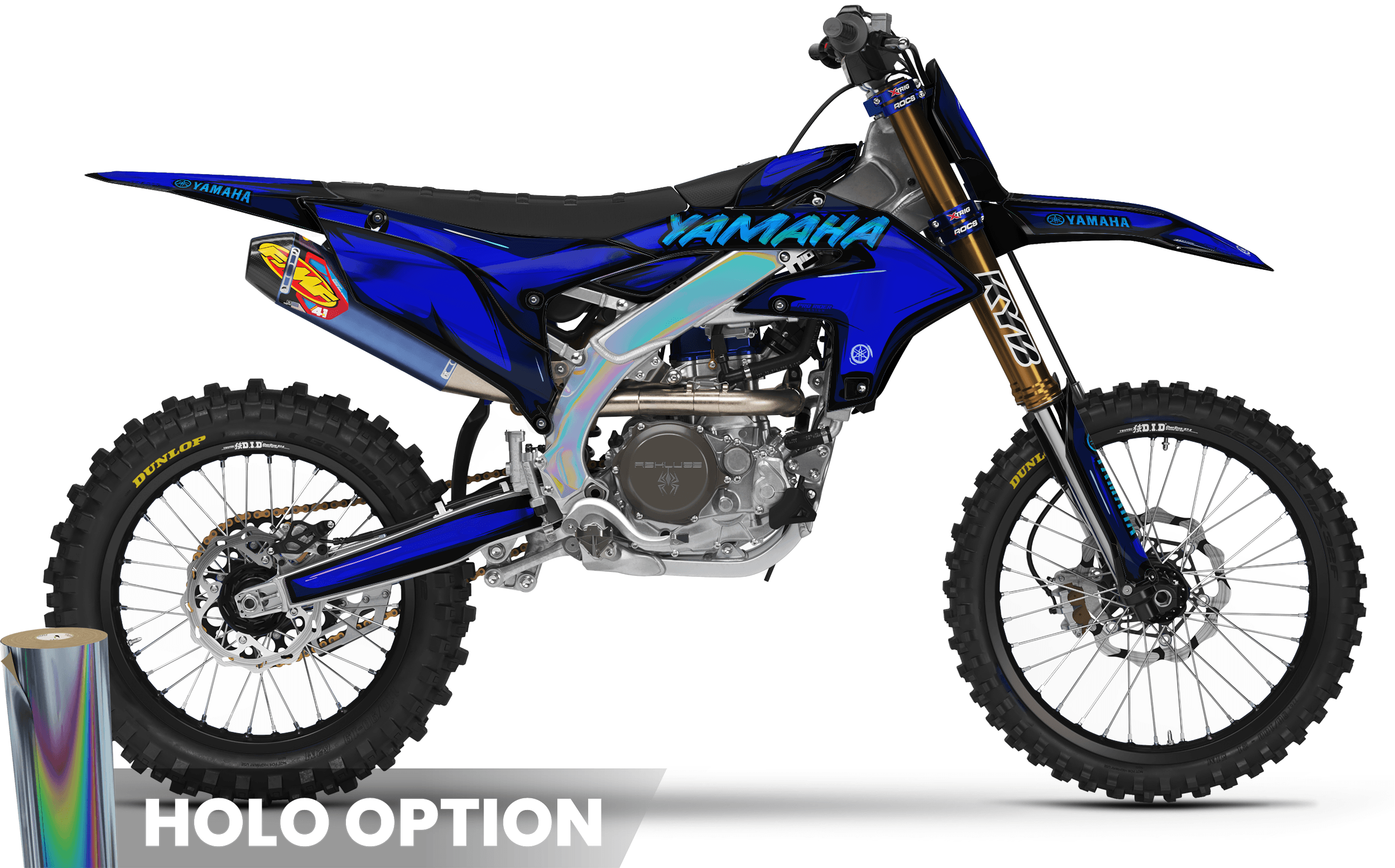 Cartoon YAMAHA FULL GRAPHICS KIT BLACK/BLUE