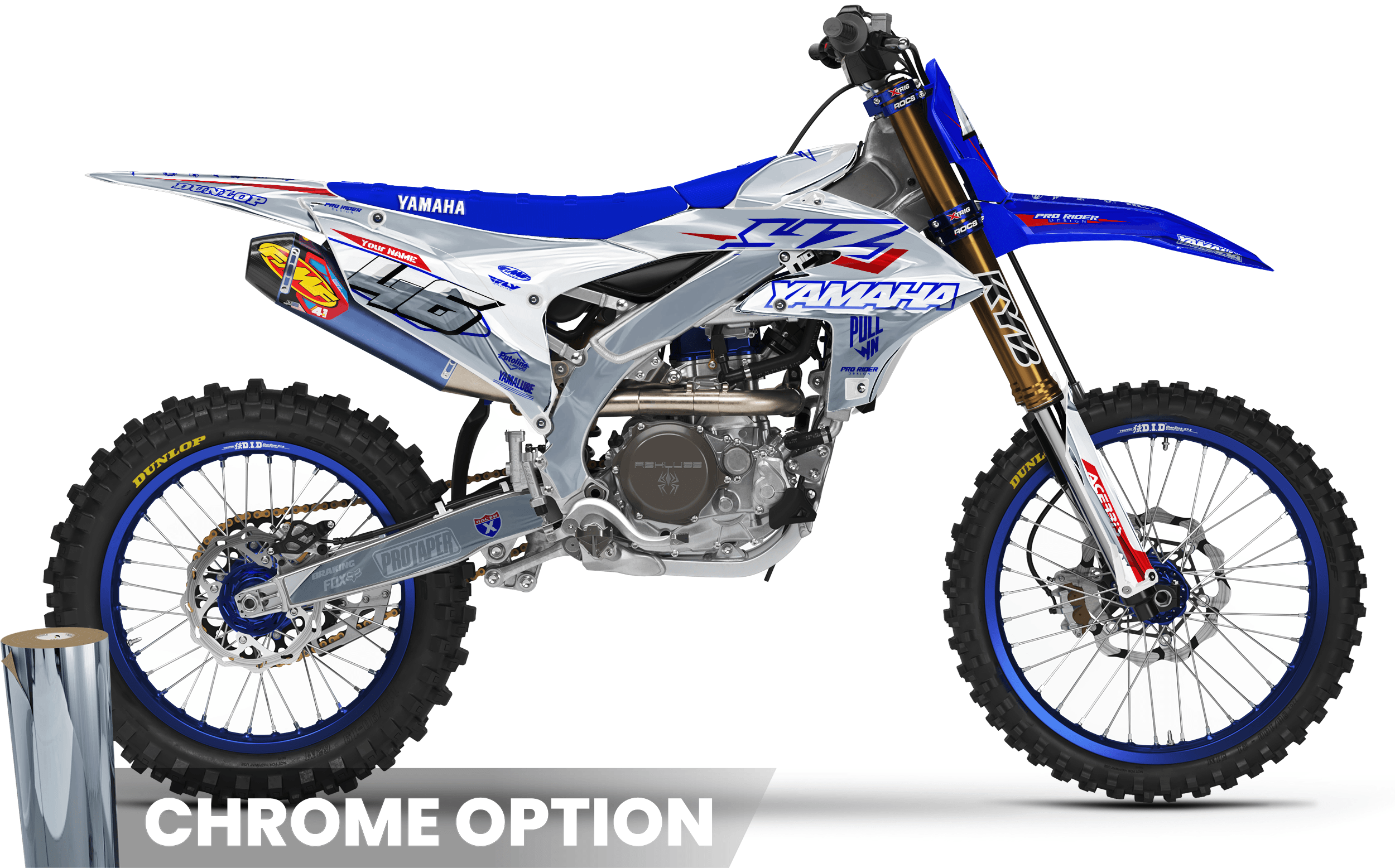 YZ YZF TTR PW Custom Graphics KIT YAMAHA WHITE FLAG