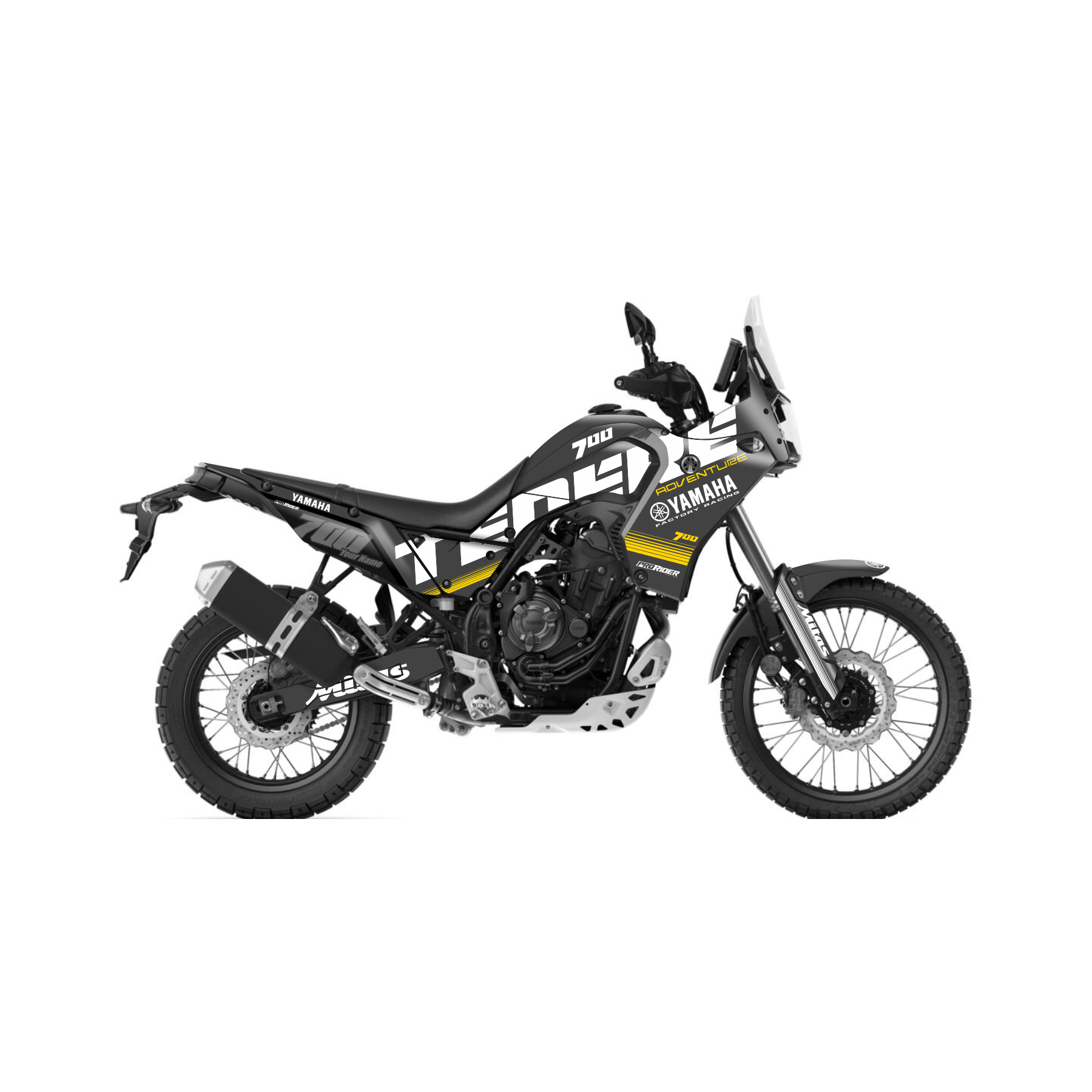 YAMAHA TENERE 700 Full Graphics Kit | Mitas Dark