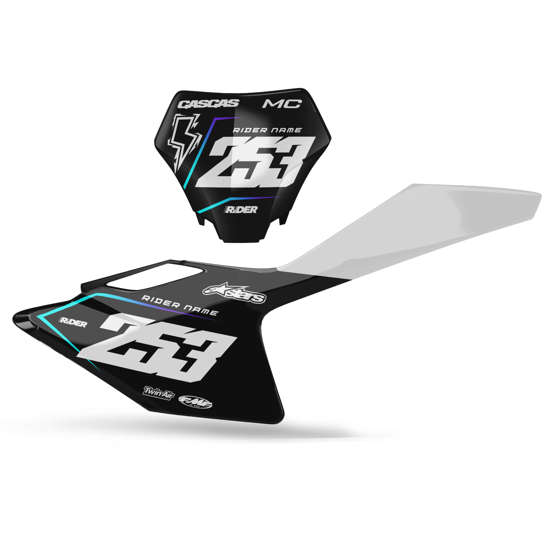 GASGAS Custom Number Plates | Apex Black Black