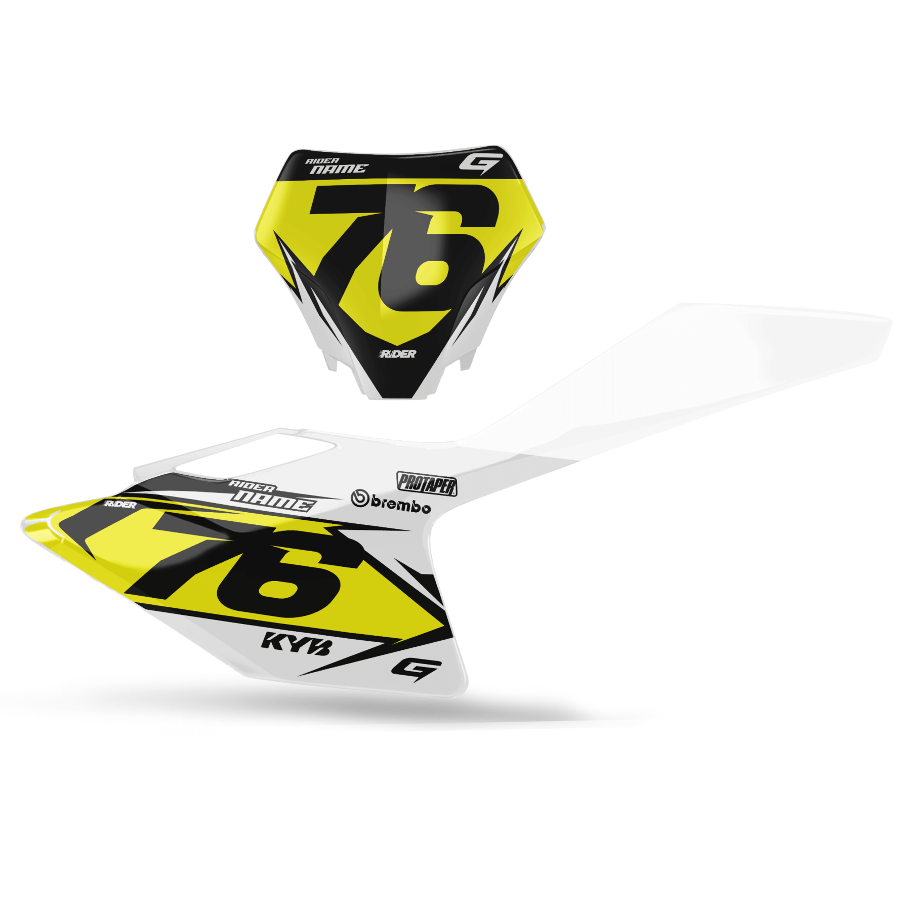 GASGAS Custom Number Plates | Blast White Yellow