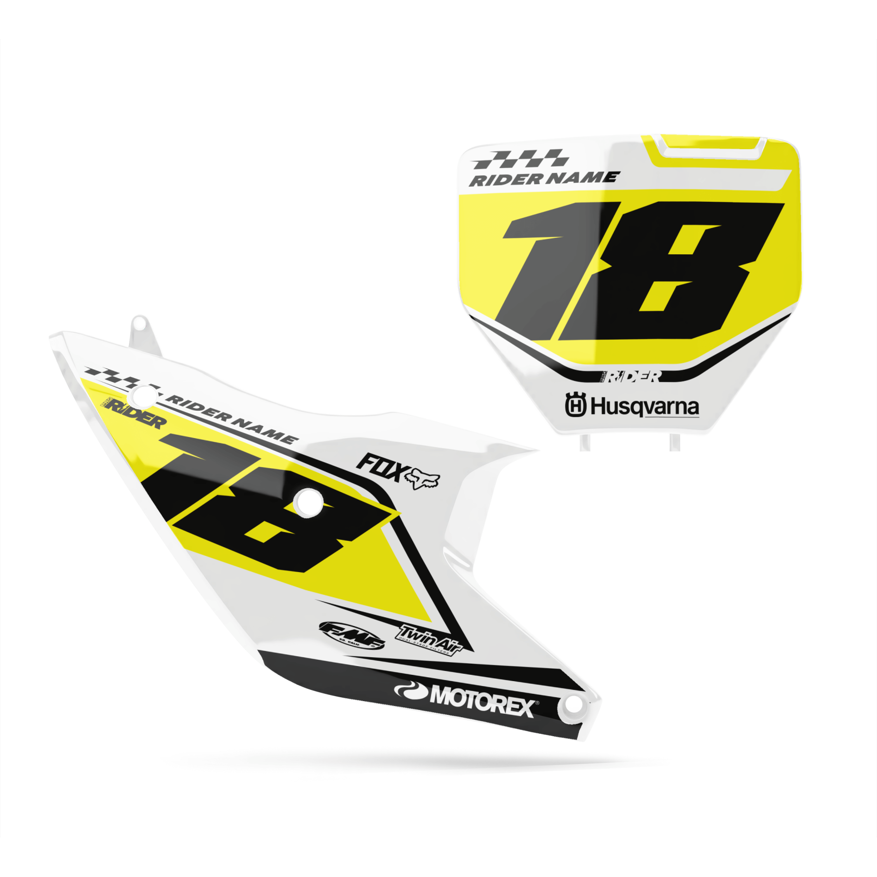HUSQVARNA Custom Number Plates | Orizon White Yellow