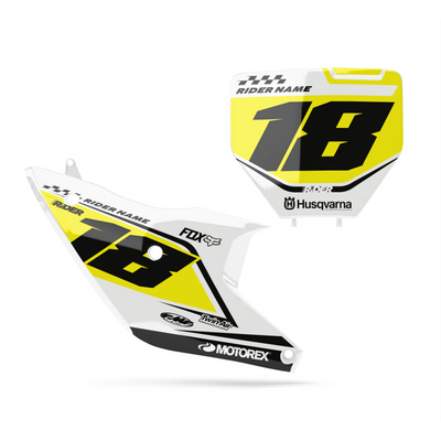 HUSQVARNA Custom Number Plates | Orizon White Yellow