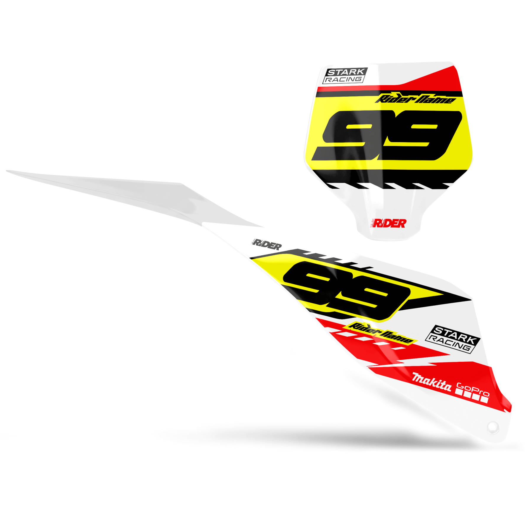 STARK FUTURE Custom Number Plates | Dash White Yellow