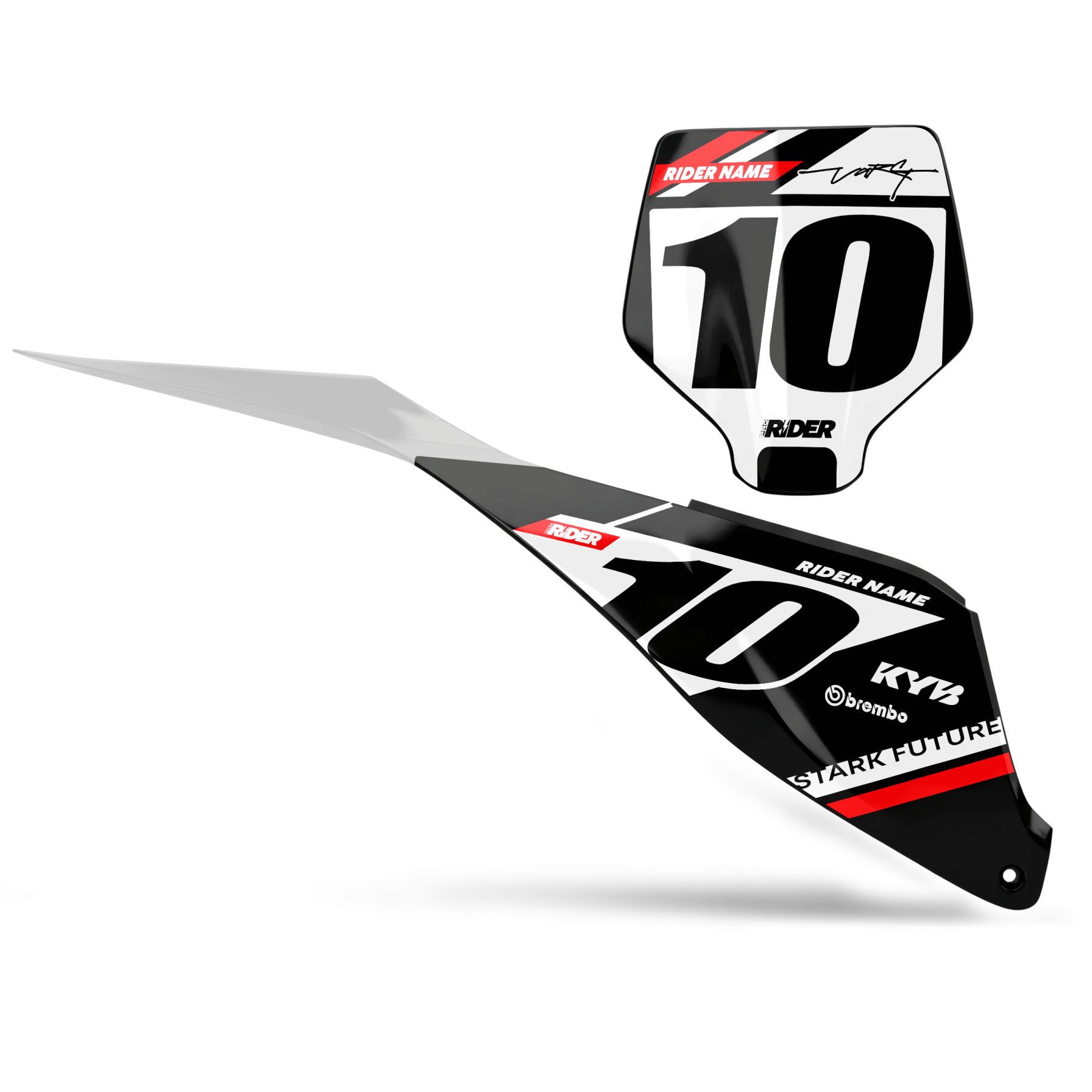 STARK FUTURE Custom Number Plates | Flux Black White