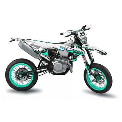 KTM SUPERMOTO Full Graphics Kit | Alien Teal Attack