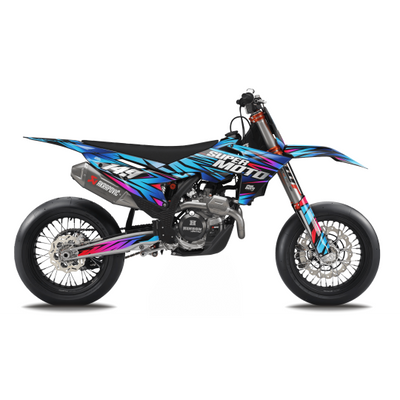 KTM SUPERMOTO Full Graphics Kit | Blue Lighting