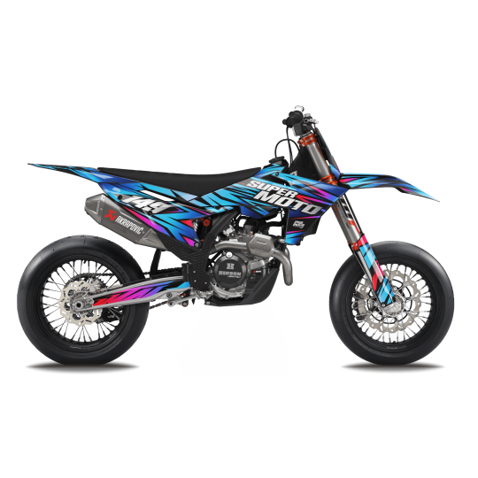 KTM SUPERMOTO Full Graphics Kit | Blue Lighting