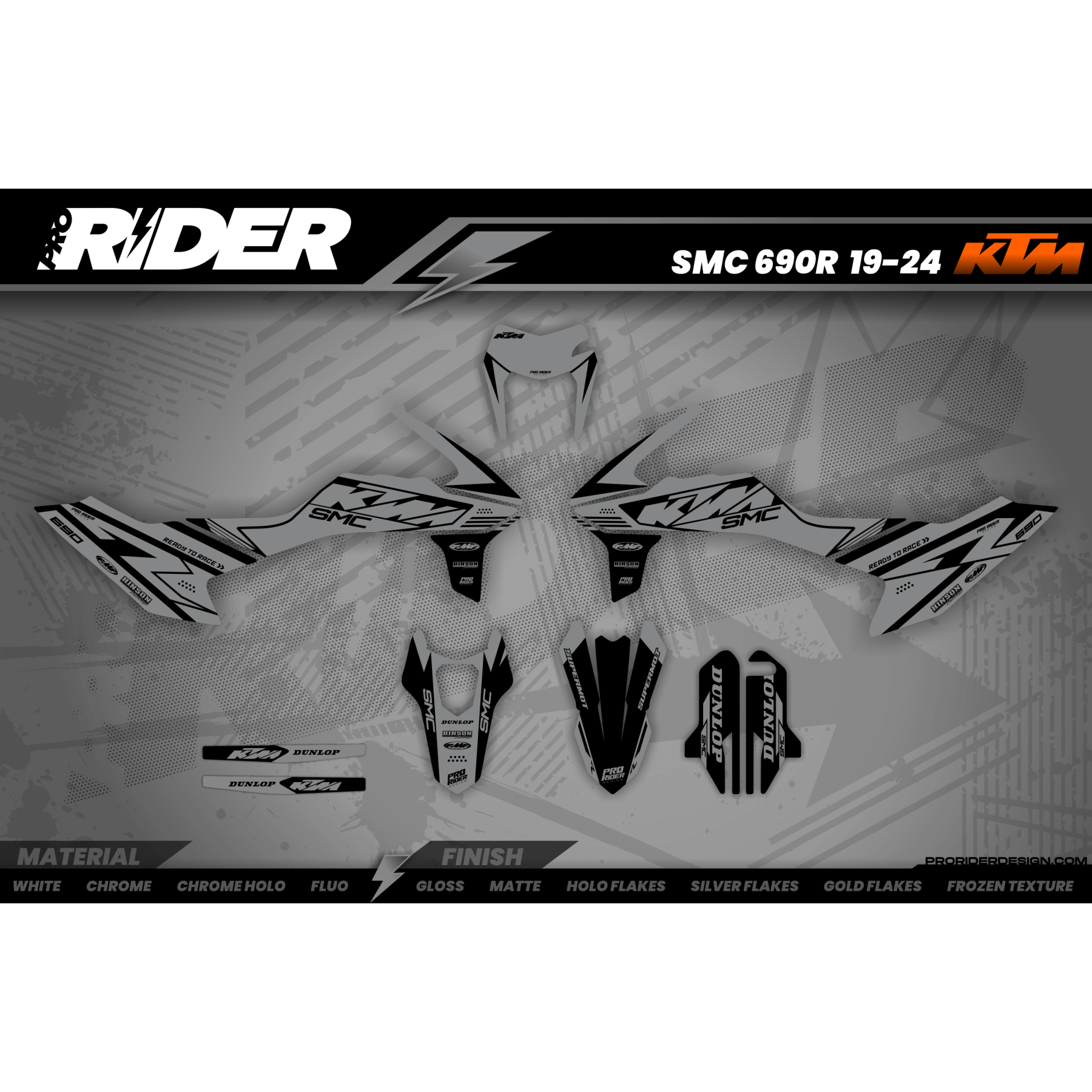 KTM SUPERMOTO Full Graphics Kit | Ready To Race black grey