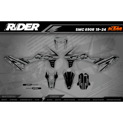 KTM SUPERMOTO Full Graphics Kit | Ready To Race black grey