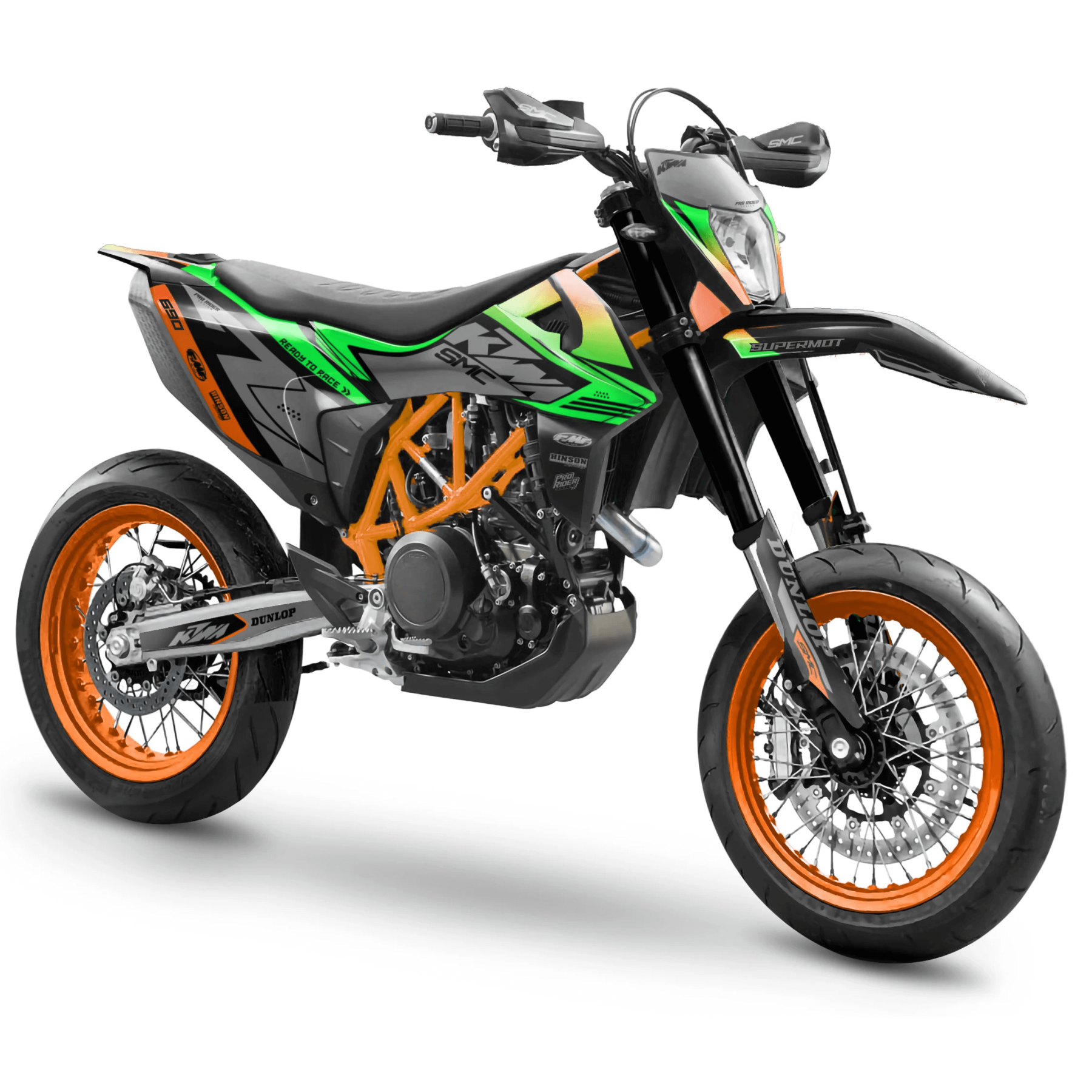 KTM SUPERMOTO Full Graphics Kit | Ready To Race orange green