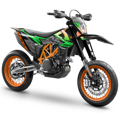 KTM SUPERMOTO Full Graphics Kit | Ready To Race orange green