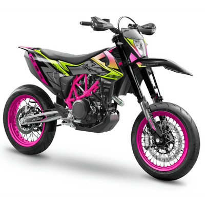 KTM SUPERMOTO Full Graphics Kit | Ready To Race pink yellow