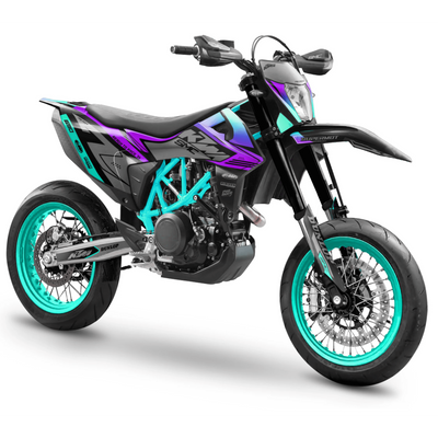 KTM SUPERMOTO Full Graphics Kit | Ready To Race teal purple