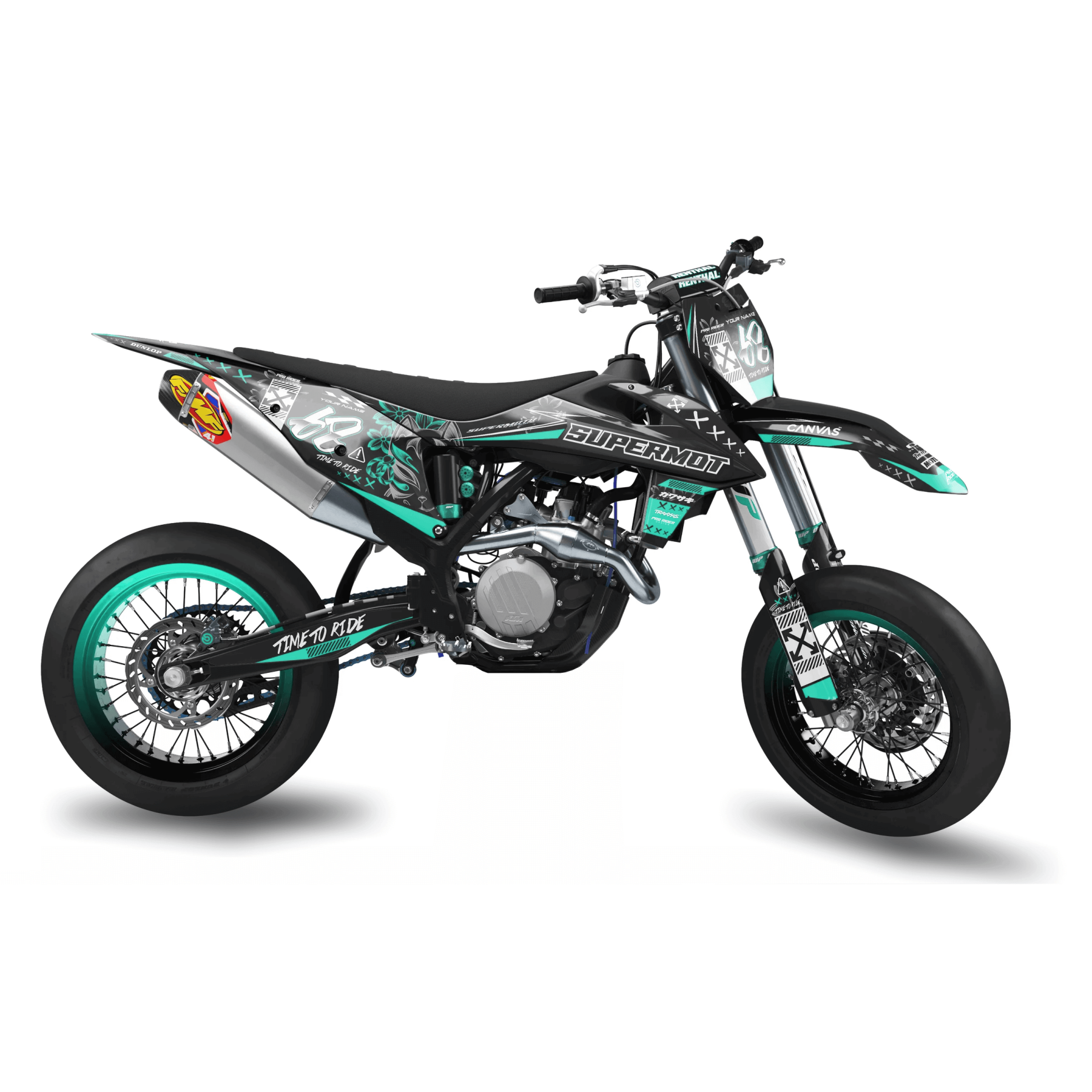 KTM SUPERMOTO Full Graphics Kit | Time To Ride Teal Mode